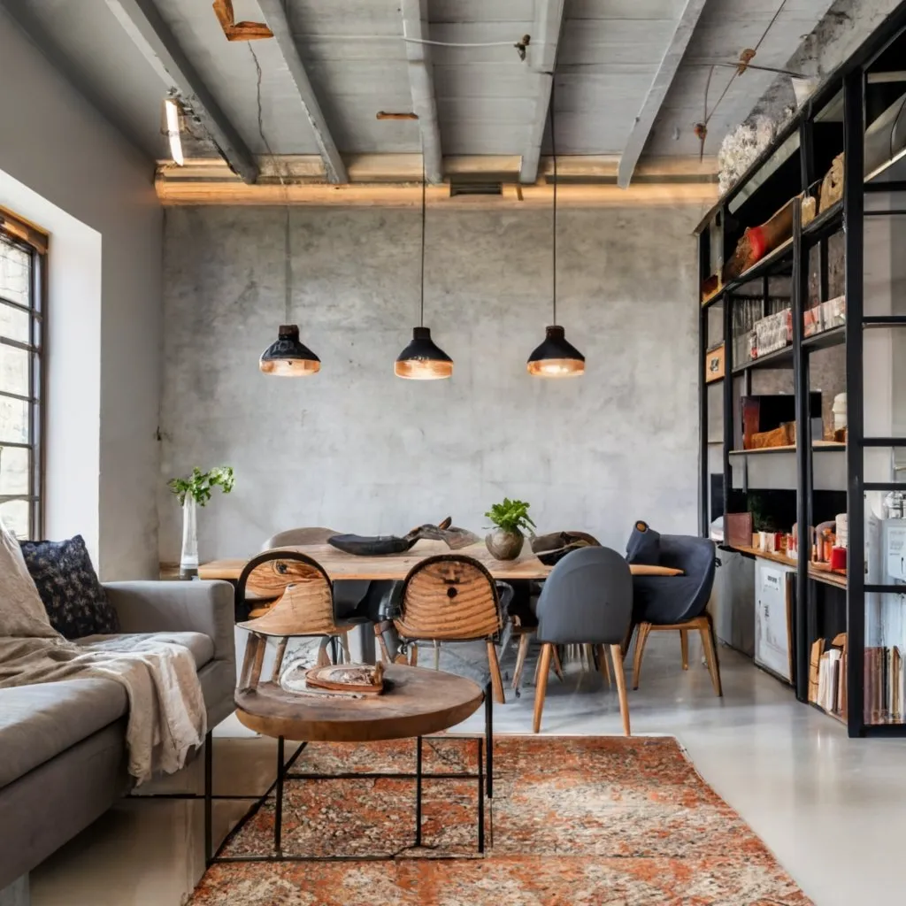 Foto de decoração e móveis industrial.