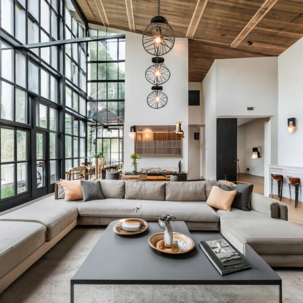 Luz Industrial em uma casa moderna.